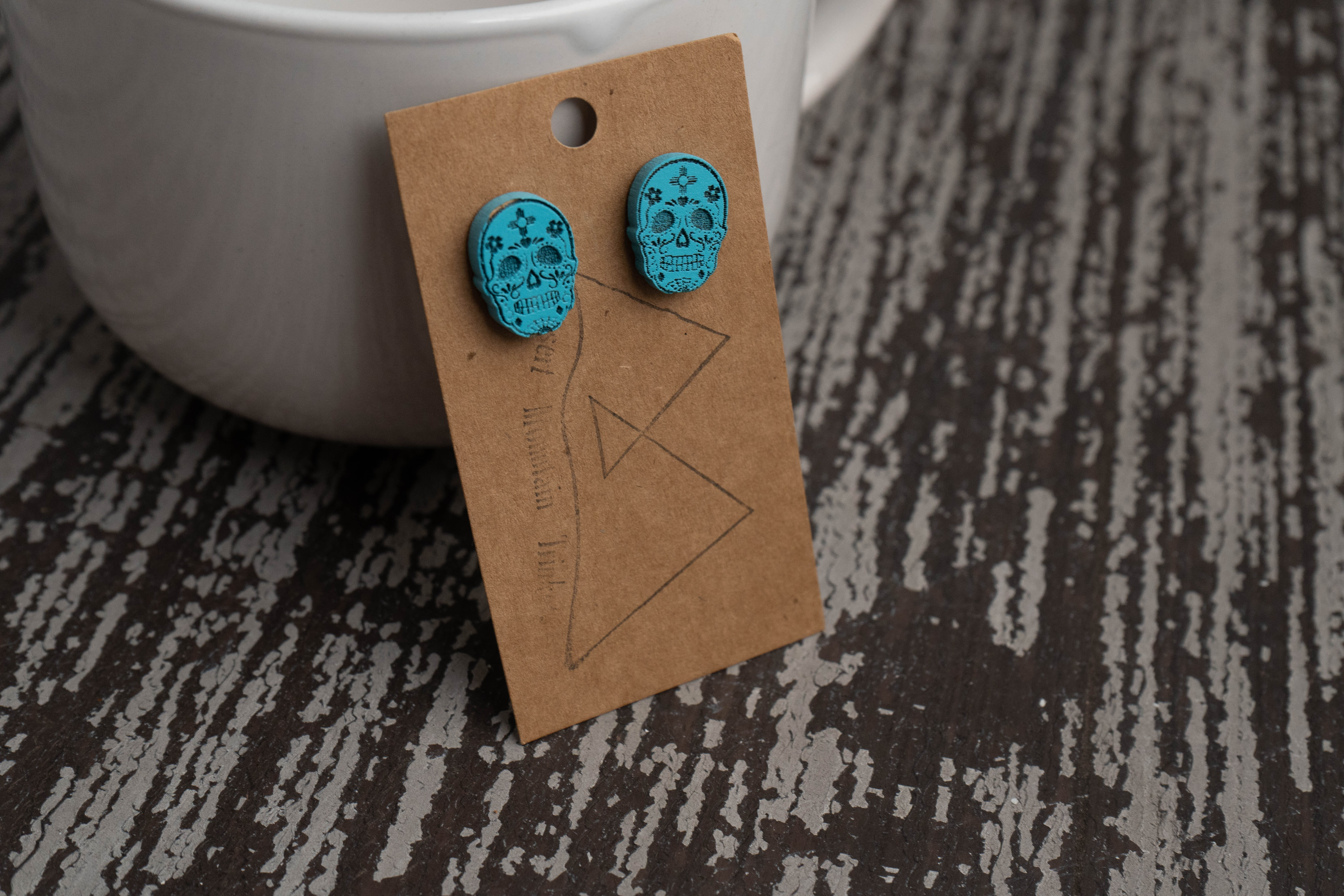 Studded Sugar Skull Earrings alternate view