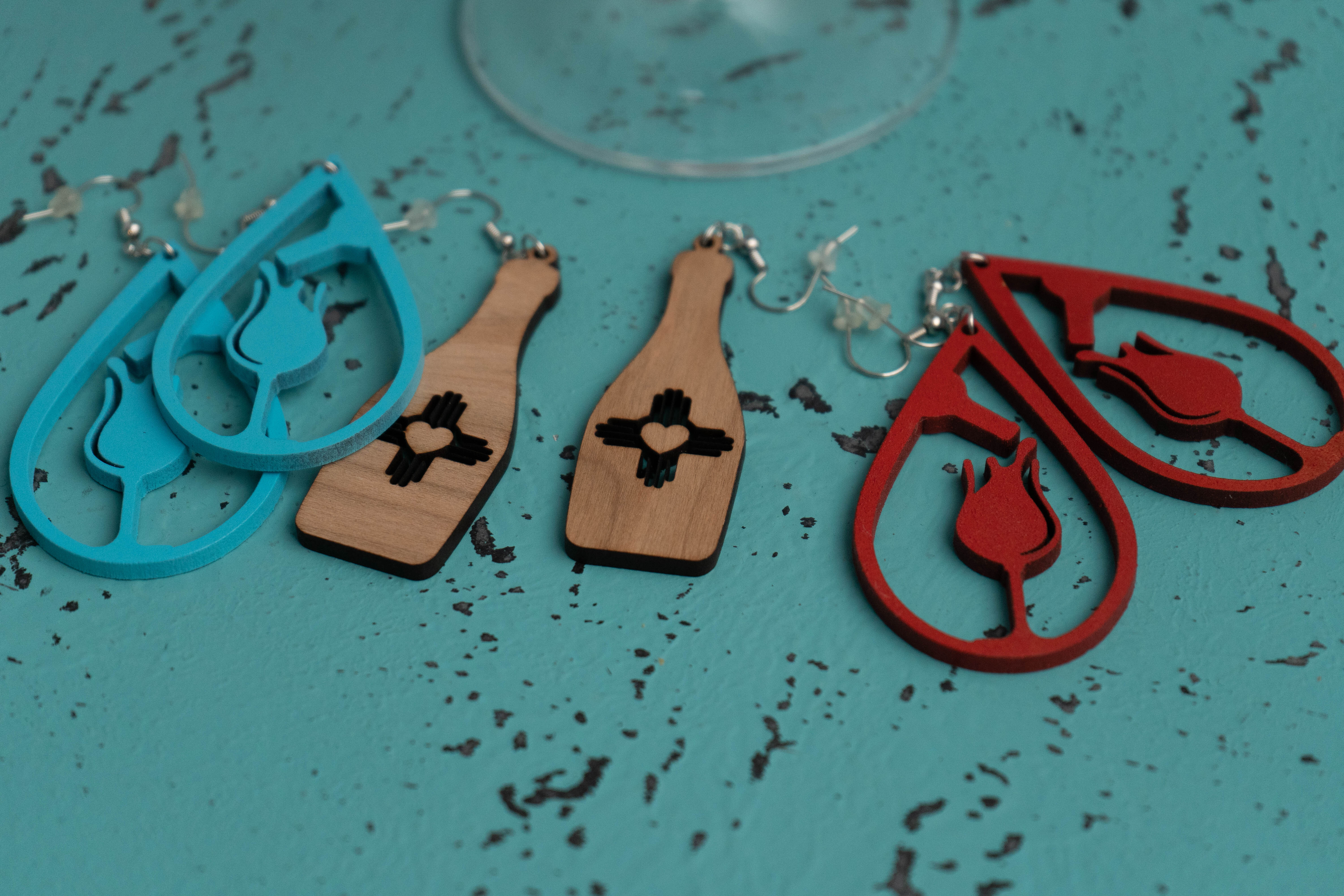 Wine Glass and Bottle Earrings alternate